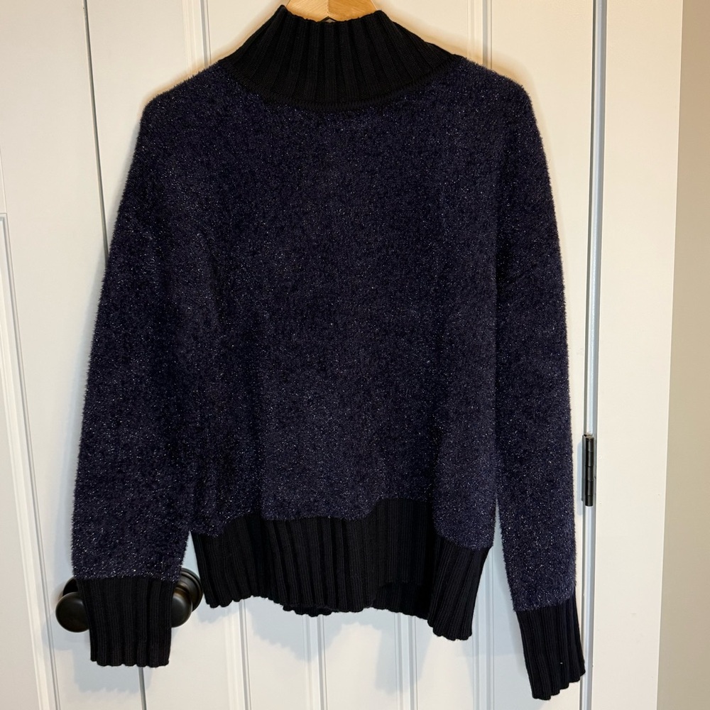 NWT Tory Burch Lurex Oversized Turtleneck Sweater